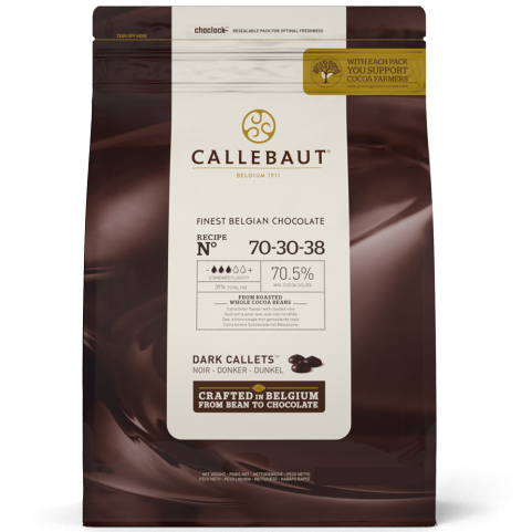 5 ק״ג שוקולד צ׳יפס 70% קקאו CALLEBAUT