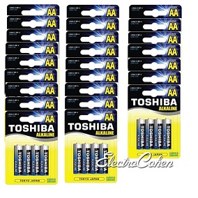 מארז 100 סוללות AA Toshiba Alkaline 