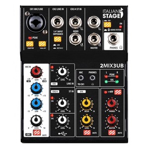 2MIX3UB מיקסר 3 ערוצים כולל USB + Bluetooth Italian Stage