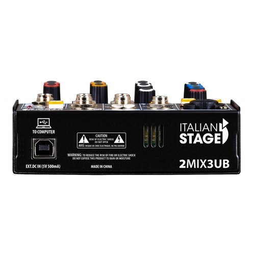 2MIX3UB מיקסר 3 ערוצים כולל USB + Bluetooth Italian Stage