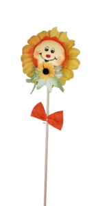 פרחי חמנייה מחייכים על מוט עץ 48 יחידות
