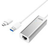 USB 3.0 Aluminium Gigabit Ethernet Converter With USB-C Adaptor   USB מתאם רשת 
