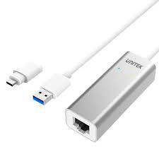 USB 3.0 Aluminium Gigabit Ethernet Converter With USB-C Adaptor   USB מתאם רשת 
