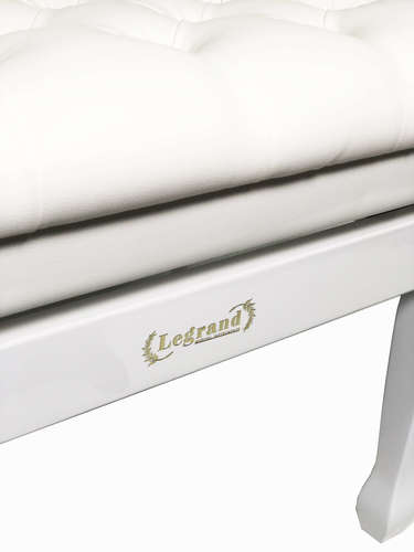 כסא פסנתר מתכוונן דגם פרימיום בצבע לבן מבריק PB6 מבית Legrand