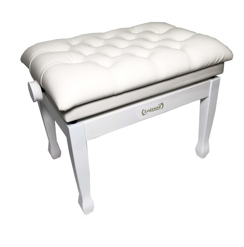 כסא פסנתר מתכוונן דגם פרימיום בצבע לבן מבריק PB6 מבית Legrand