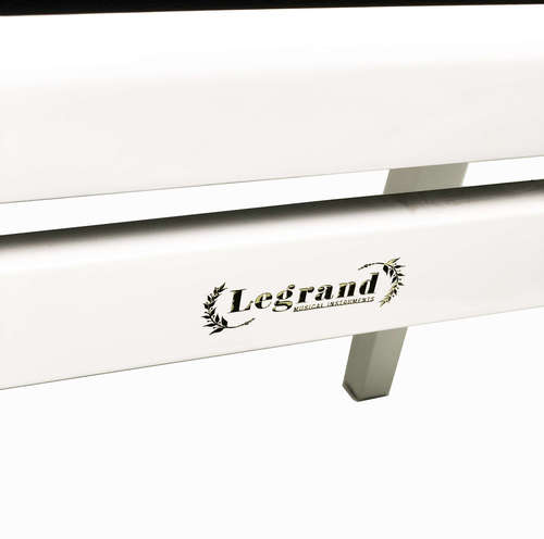 כסא פסנתר מתכוונן בצבע לבן עם טופ שחור דמוי עור PB18 מבית Legrand