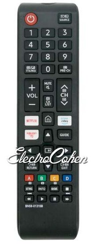 שלט תואם לטלוויזיה חכמה סמסונג SAMSUNG SMART TV דגם BN59-01315B