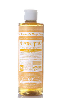 סבון אמיתי נוזלי תפוז לימון וליים, 473 מ"ל, Dr. Bronner