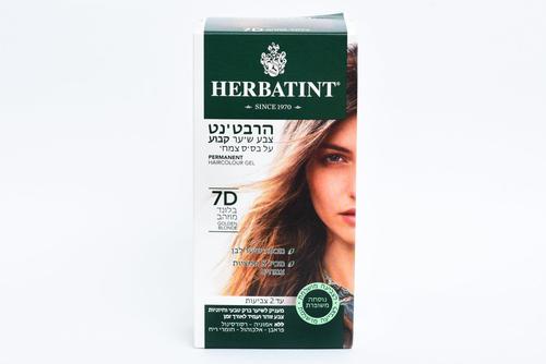 הרבטינט צבע שיער על בסיס צמחי, 7D בלונד מוזהב, HERBATINT