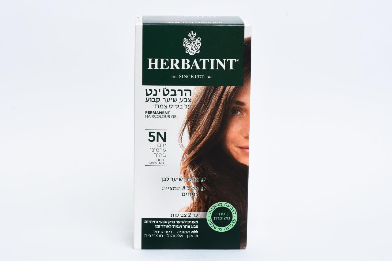 הרבטינט צבע שיער על בסיס צמחי, 5N ערמוני בהיר, HERBATINT