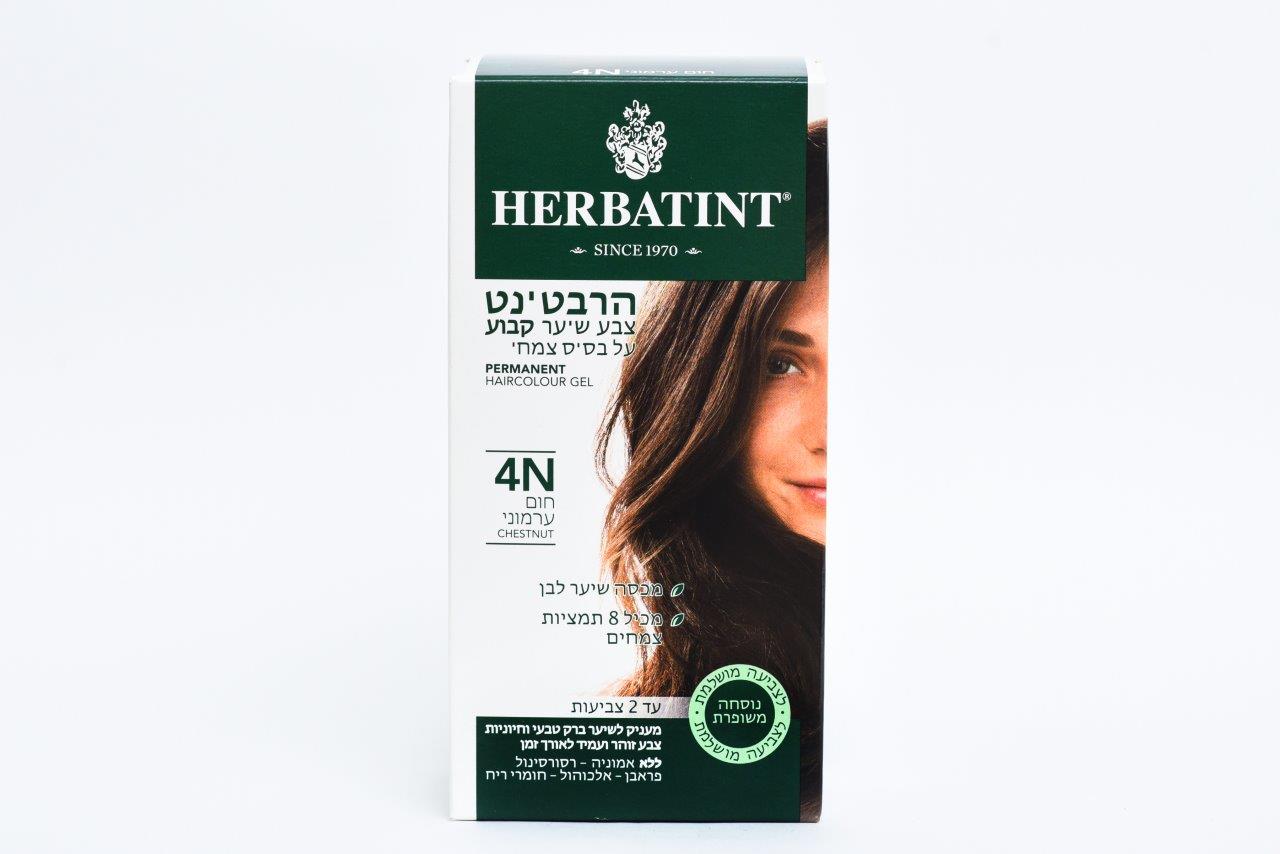 הרבטינט צבע שיער על בסיס צמחי, 4N ערמוני, HERBATINT