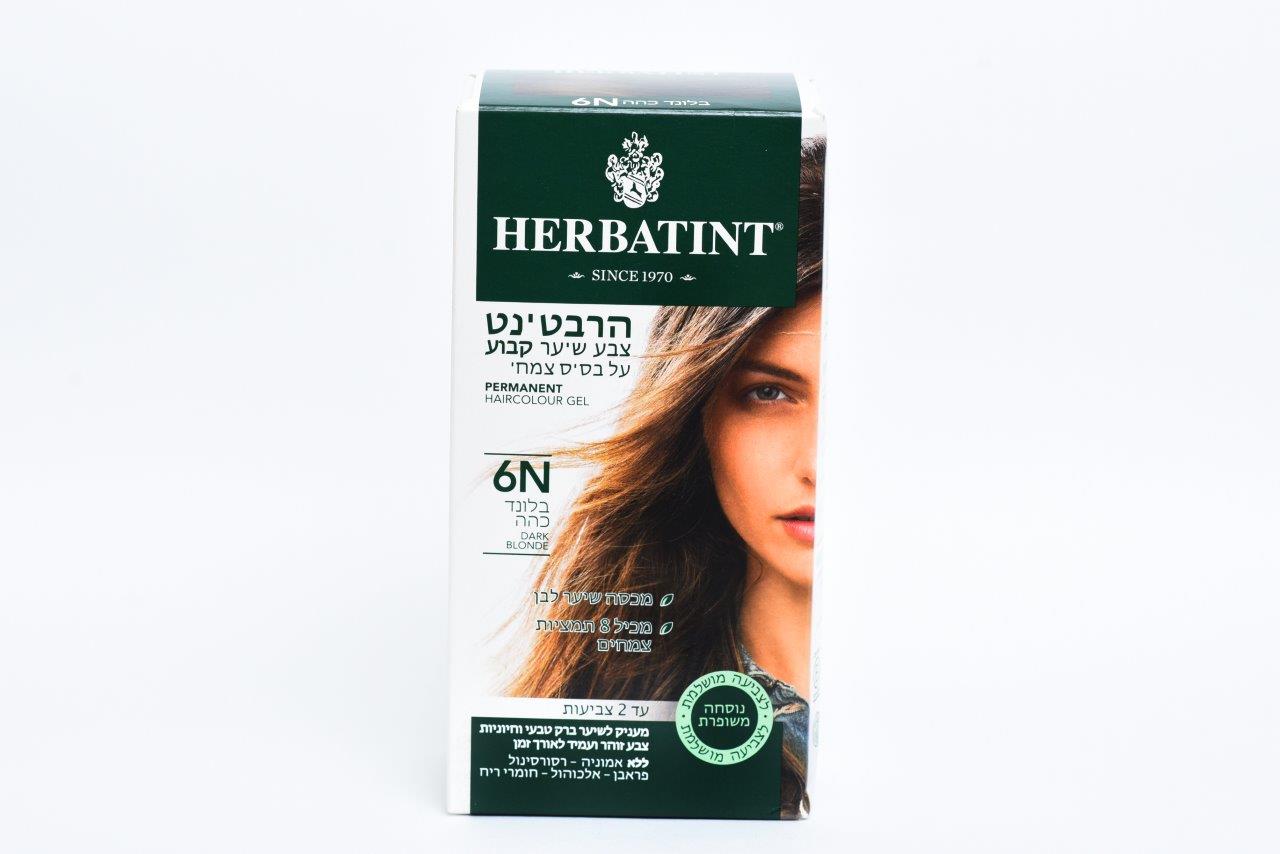 הרבטינט צבע שיער על בסיס צמחי, 6N בלונד כהה, HERBATINT