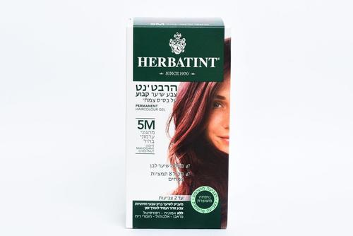 הרבטינט צבע שיער על בסיס צמחי, 5M מהגוני ערמוני בהיר, HERBATINT