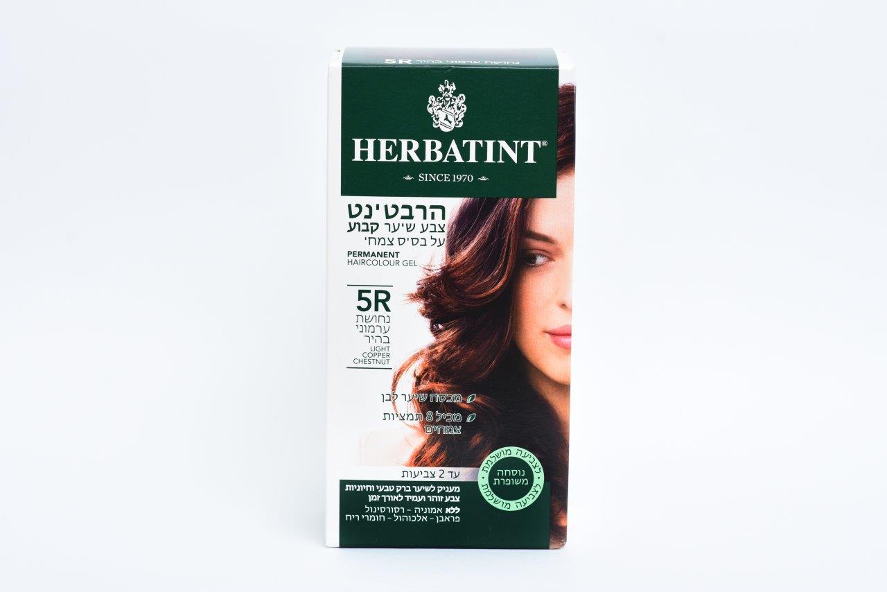 הרבטינט צבע שיער על בסיס צמחי, 5R נחושת ערמוני בהיר, HERBATINT