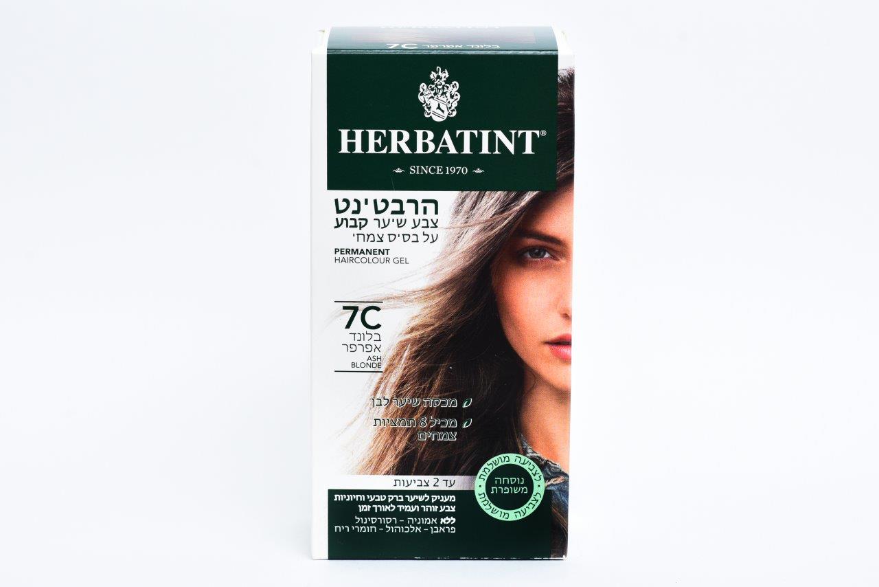 הרבטינט צבע שיער על בסיס צמחי, 7C בלונד אפרפר, HERBATINT