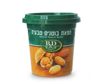 חמאת בוטנים טבעית, 350 גר', B&D - אזל מהמלאי