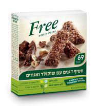 חטיף דגנים עם שוקולד ואגוזים, 100 גר' 5 יח', Free
