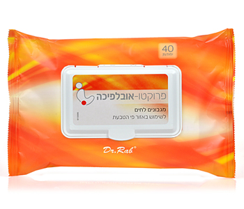 פרוקטו-אובלפיחה מגבונים לחים, 40 יח