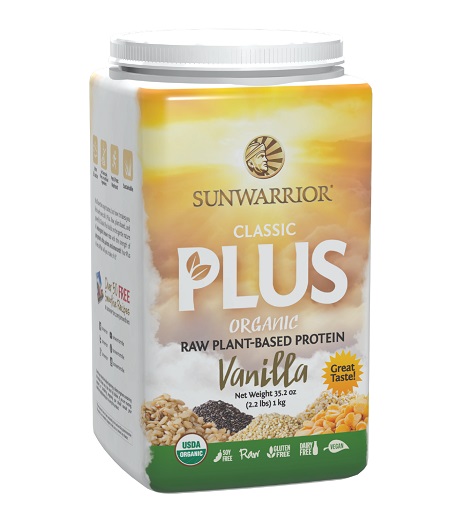 אבקת חלבון טבעוני פלוס בטעם וניל 750 גרם SUNWARRIOR