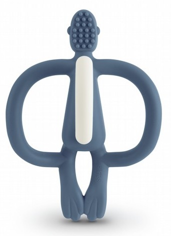 נשכן קופיף עם מברשת שיניים הראשונה מסיליקון רפואי - כחול חיל אוויר