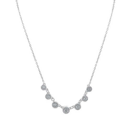 שרשרת כסף לאישה דגם 7 עיגולים משובצים