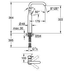 GROHE ברז לכיור מונח סדרת אסנס דגם 32901DA1