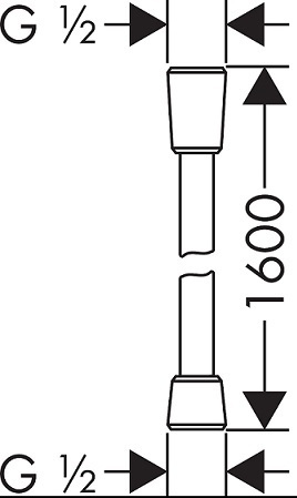 hansgrohe צינור מקלחת כסוף אורך 1.6 מ דגם 28276000