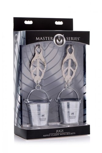 מצבטים לפטמות יפניים עם דלי להגדלת המשקל XR Brands - Jugs 