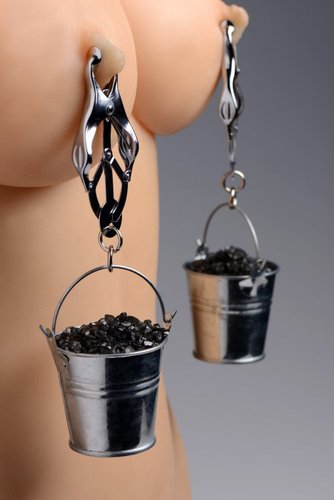 מצבטים לפטמות יפניים עם דלי להגדלת המשקל XR Brands - Jugs 