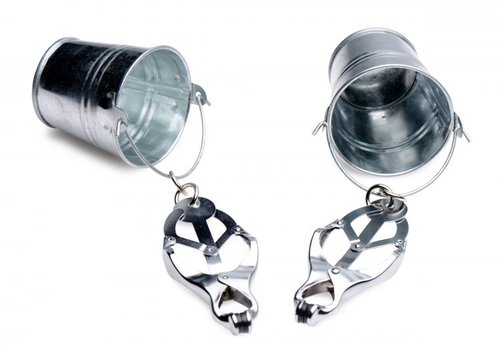 מצבטים לפטמות יפניים עם דלי להגדלת המשקל XR Brands - Jugs 