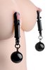 מצבטים לפטמות עם משקולות XR Brands - Black Bomber Nipple Clamps with Ball Weights