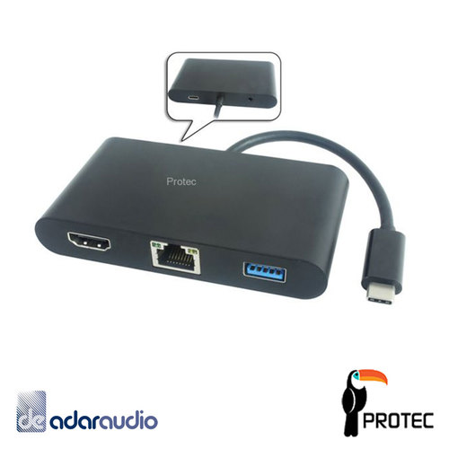 תחנת עגינה/מפצל  Protec USB 3.0 x1 + HDMI + Network