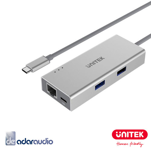 מפצל Unitek USB3.0 + כניסת רשת 