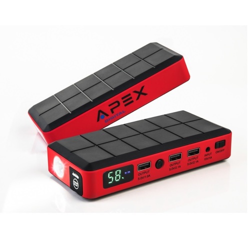 מטען חירום נייד להתנעת הרכב כולל פנס Apex