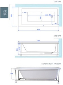 אמבטיה יוקרתית 170/80 ס"מ דגם MTI80