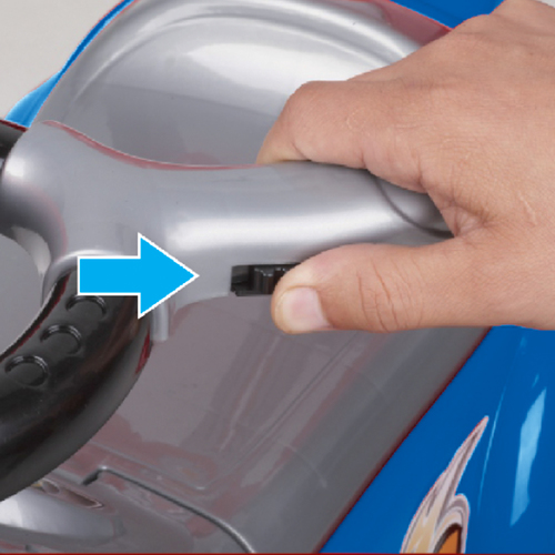 בימבה ג'יפ עם מוט דחיפה להורה 3 ב 1 עם קולות בעברית, צלילים וגגון - כחול