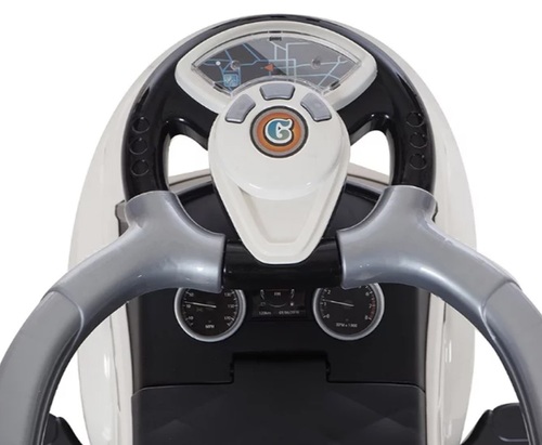 בימבה ג'יפ עם מוט דחיפה להורה 3 ב 1 עם קולות בעברית, צלילים וגגון - לבן