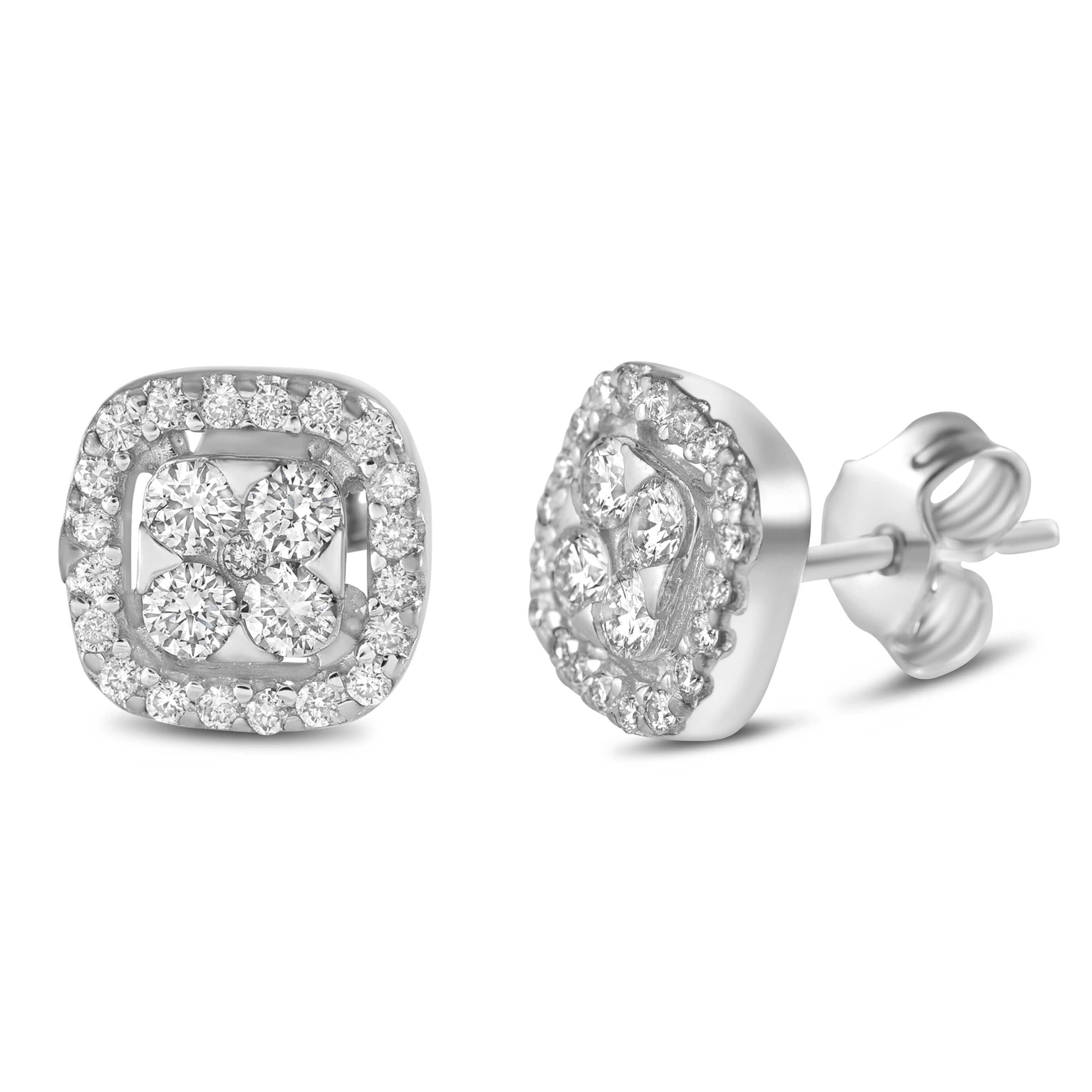 עגילי יהלומים צמודי אוזן 0.56ct מזהב 14K