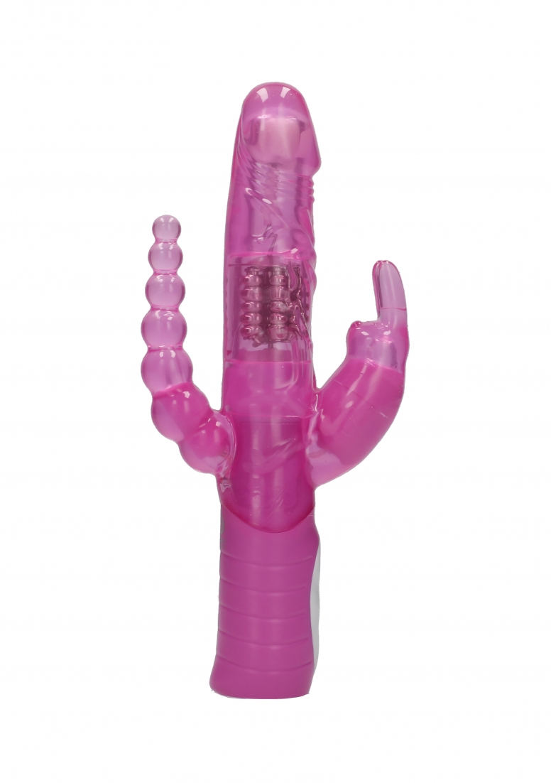 ויברטור פניני מתכת משולש אנאלי ווגינאלי Seven Creations - Rabbit Dual Pleasure