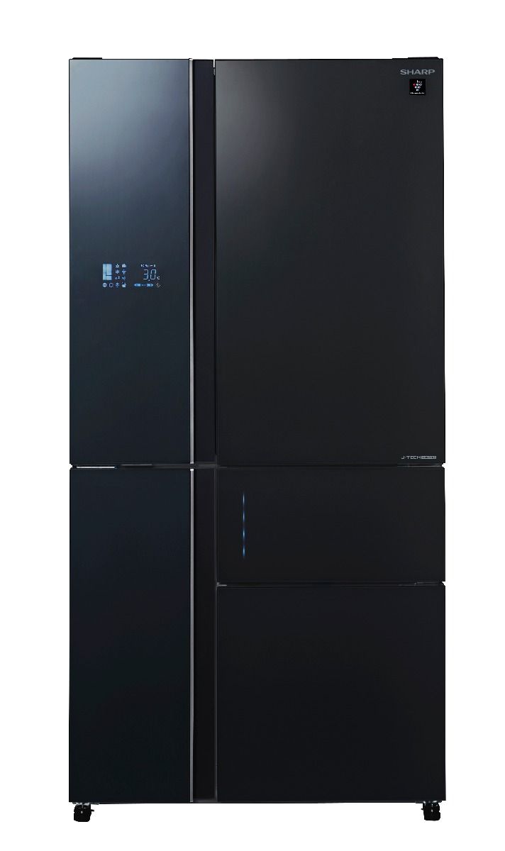 מקרר 5 דלתות 661 ליטר זכוכית שחורה Sharp SJ-R9731