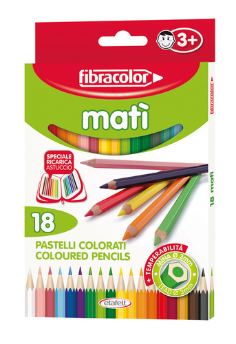 עפרון צבעוני 18יח' פיברקולור MATI