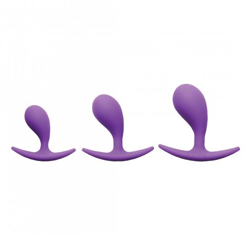 סט פלאגים להרחבה אנאלית מסיליקון  XR Brands - Booty Poppers Silicone Anal Trainer Set