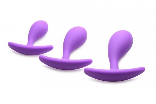 סט פלאגים להרחבה אנאלית מסיליקון  XR Brands - Booty Poppers Silicone Anal Trainer Set