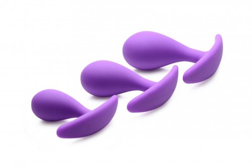סט פלאגים להרחבה אנאלית מסיליקון  XR Brands - Booty Poppers Silicone Anal Trainer Set