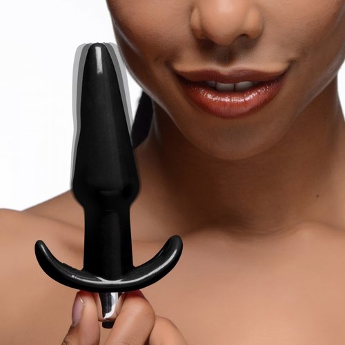 פלאג אנאלי רוטט צבע שחור XR Brands - Smooth Vibrating Anal Plug - Black