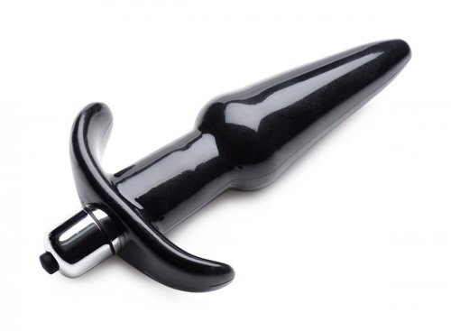 פלאג אנאלי רוטט צבע שחור XR Brands - Smooth Vibrating Anal Plug - Black