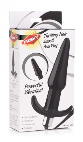פלאג אנאלי רוטט צבע שחור XR Brands - Smooth Vibrating Anal Plug - Black