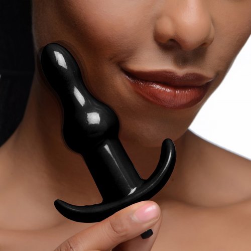 פלאג אנאלי רוטט צבע שחור XR Brands - Bumpy Vibrating Anal Plug - Black