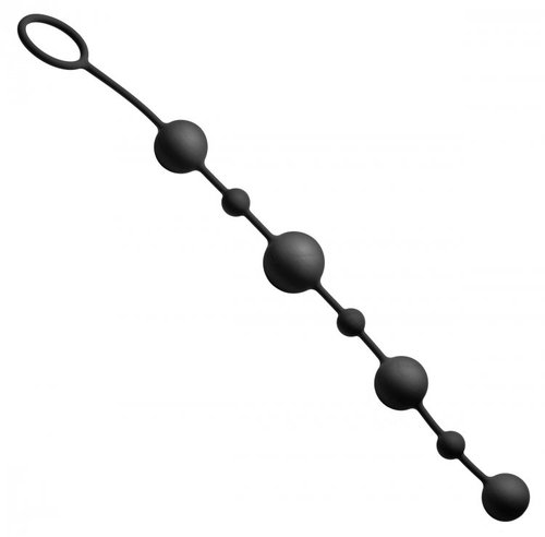 שרשרת חרוזים אנאליים מסיליקון XR Brands - Linger Graduated Silicone Anal Beads 