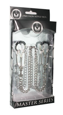מצבטי פטמות מתכווננות עם שרשרת מתכת XR BRANDS - Bauhaus Precision Nipple Vice
